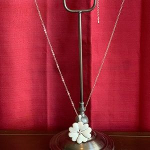 Lia Sophia long white flower necklace.